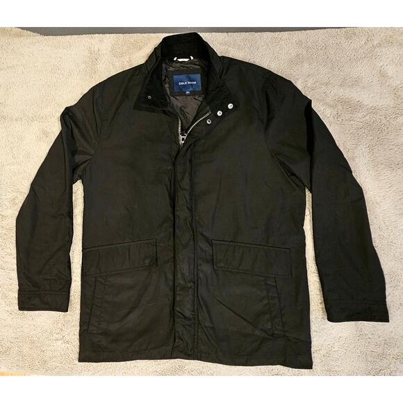 Cole Haan Windbreaker Jacket, Corduroy Neck, Lined, Black, Barn, Chore, Sz M - Picture 7 of 11